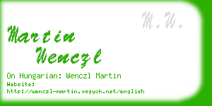 martin wenczl business card